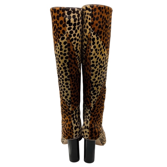 ULLA JOHNSON UMBER LEOPARD CHEETAH JERRI KNEE HIGH CALF PONY HAIR BOOTS - Picture 6 of 8